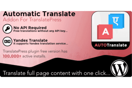 Automatic Translate Addon For TranslatePress (Pro)