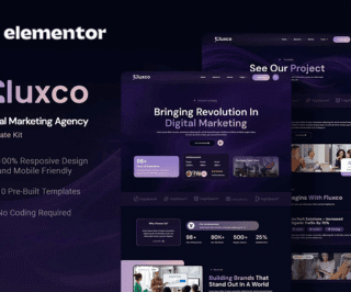 Fluxco - Kit de plantillas Elementor para agencias de marketing digital