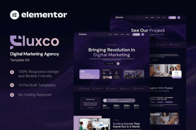Fluxco - Kit de plantillas Elementor para agencias de marketing digital