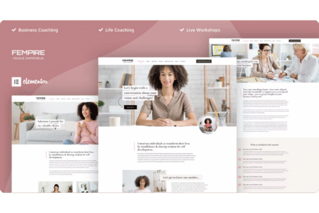 Fempire – Business Coach Elementor Template