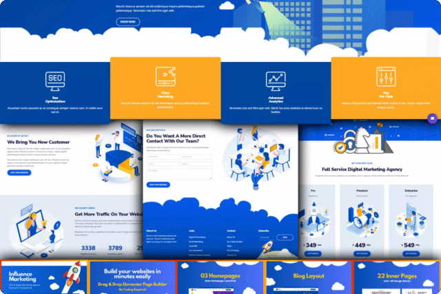 Influence Marketing – SEO & Digital Agency Elementor Template