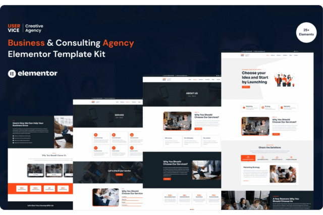 UserVice Business & Consulting Agency Elementor Template Kit